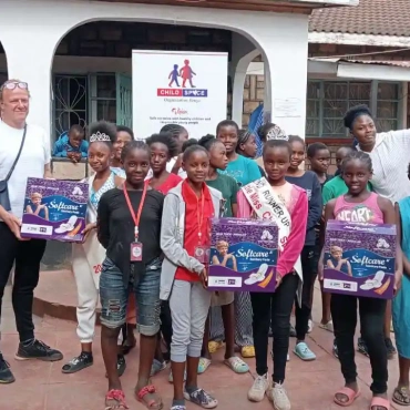 Donated Sanitary towels to Child Space organisation